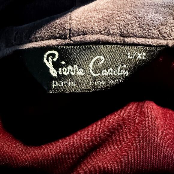 Pierre Cardin Vintage Robe Mens M L Burgundy Gray Lightweight Suave Quiet Luxury - Picture 3 of 7